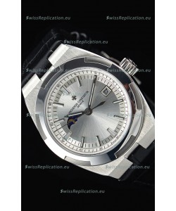 Vacheron Constantin Overseas MoonPhase Stainless Steel Swiss Watch in Black Strap