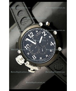 U-Boat Flightdeck Rattrapante Japanese Automatic Watch in Black Dial