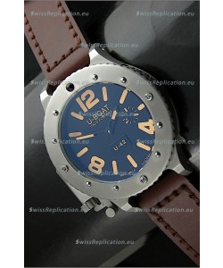 U Boat U-42 Diver Titanium Swiss Watch in Orange Markers