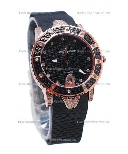 Ulysse Nardin Diver Pink Gold Watch in Black Dial