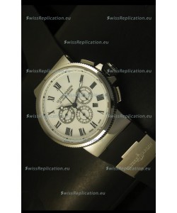 Ulysse Nardin Marine Chronograph Stainless Steel White Roman Dial - 1:1 Mirror Replica
