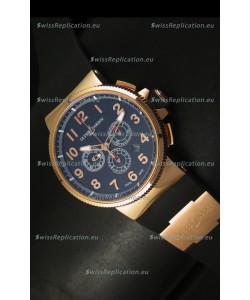 Ulysse Nardin Marine Chronograph Rose Gold Black Arabic Black Dial - 1:1 Mirror Replica